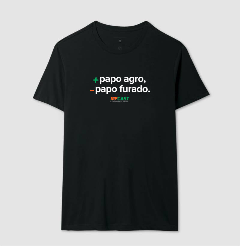 Camiseta MF Cast - Mais papo agro, menos papo furado