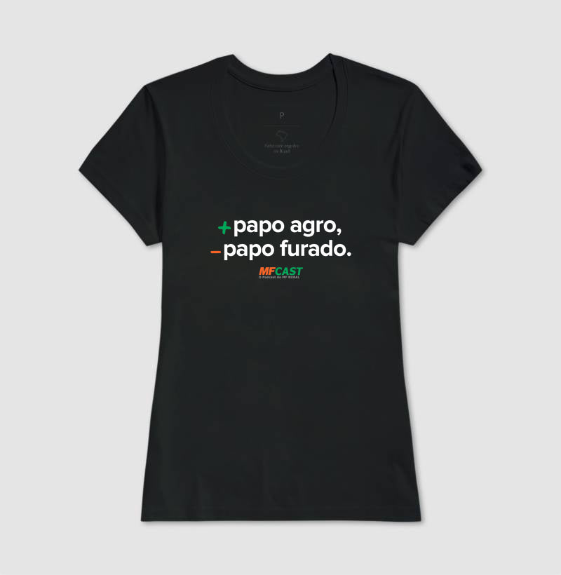 Camiseta MF Cast - Mais papo agro, menos papo furado