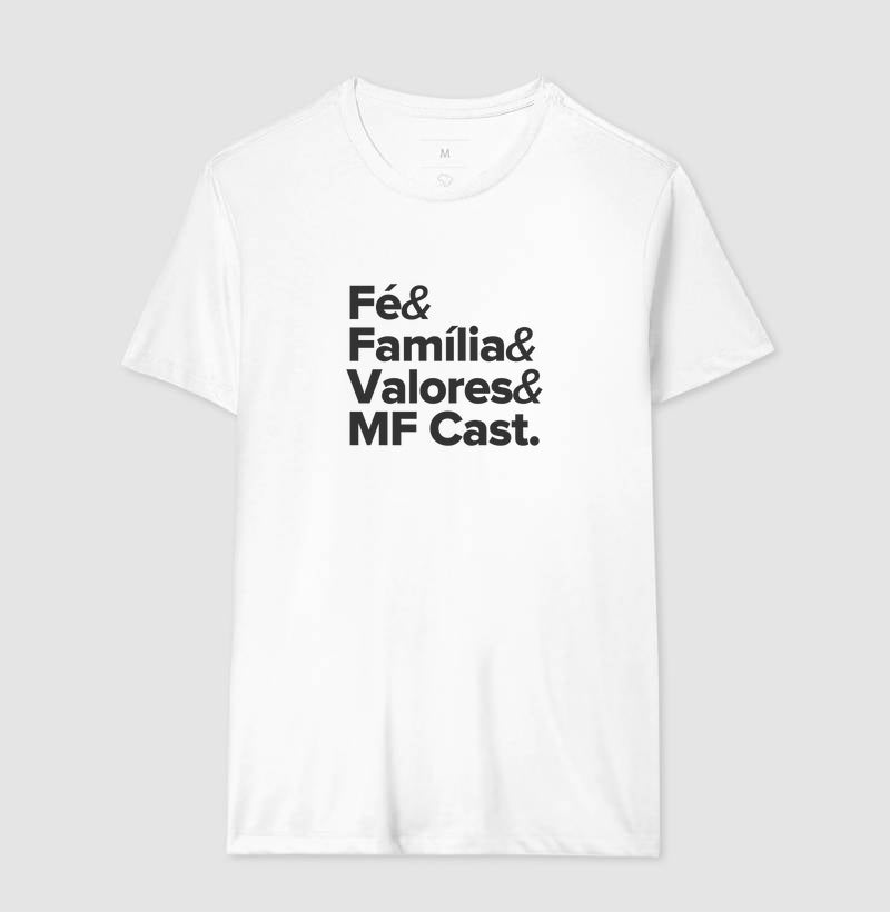 Camiseta MF Cast - Fé, Família, Valores & Agro
